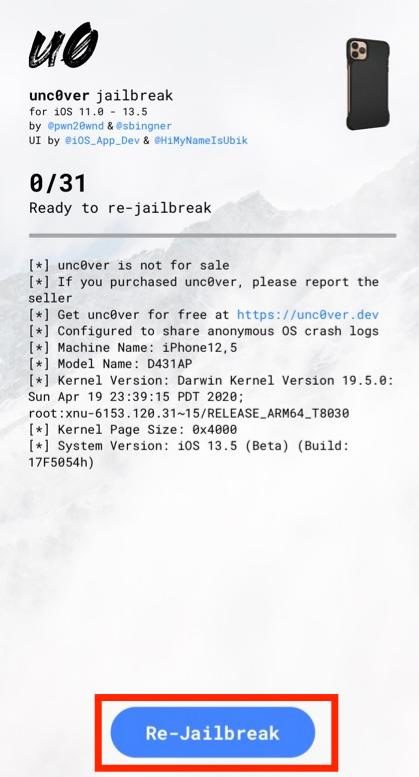 4png-3 re-jailbreak for unjailbreak unc0ver