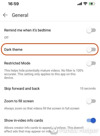 How to turn off dark mode