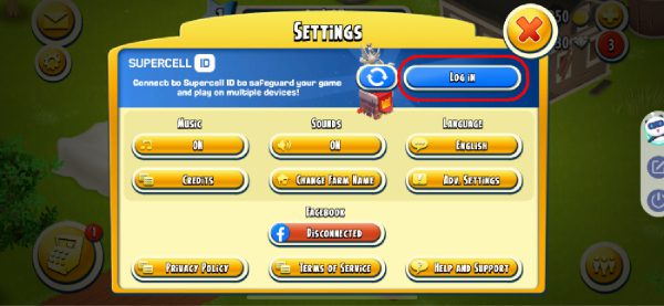 log in hay day 